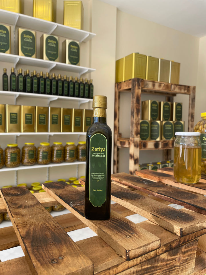 500ml Erken Hasat Soğuk Sıkım Zeytinyağı (Cam Şişe)